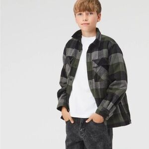 Molo Green and Black Plaid Kids Jacket euro 122/128 and 134/140